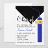 2015年のふさの卒業の招待のクラス(青い) 招待状 (正面/裏面)