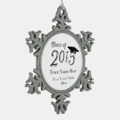 2015年のカスタマイズ可能なクラス スノーフレークピューターオーナメント (左)