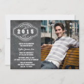 2015年のカルボード写真卒業パーティーのクラス 招待状 (正面)