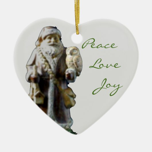 2015年のサンタ及びフクロウのヴィンテージの陶磁器のオーナメント セラミックオーナメント (正面)