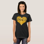 2015年のフェイクな金ゴールドホイルのクラス Tシャツ (正面フル)