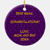 2015年の卒業のクラス セラミックオーナメント (裏面)