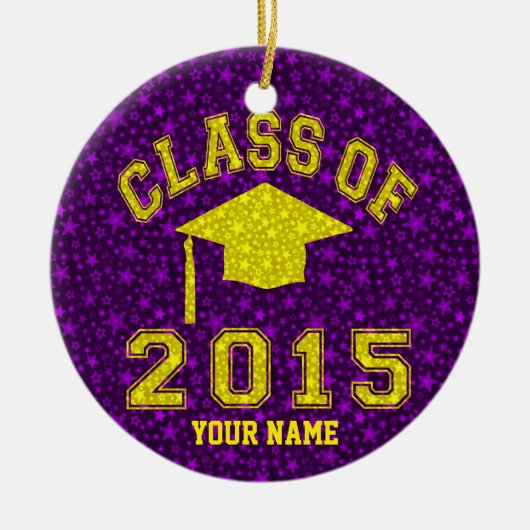 2015年の卒業のクラス セラミックオーナメント (正面)