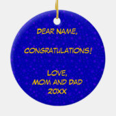 2015年の卒業のクラス セラミックオーナメント (裏面)