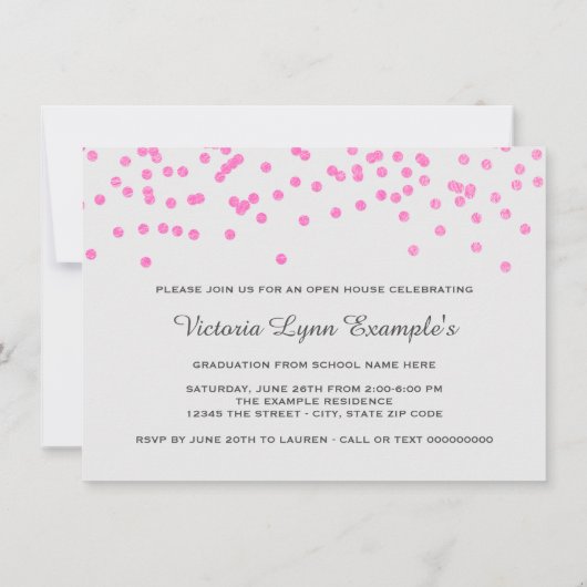 2015年の卒業発表のピンクのクラス 招待状 (裏面)