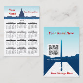 2015年の名刺のカレンダーの国有記念物 名刺 (正面/裏面)