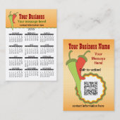 2015年の名刺のカレンダーのMexicineの料理 名刺 (正面/裏面)