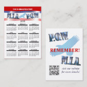 2015年の名刺のカレンダーMIAの捕虜 名刺 (正面/裏面)