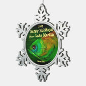 2015年の湖のマーティンの魚の休日の記念品のオーナメント スノーフレークピューターオーナメント (右)