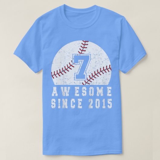 2015年の第7誕生日生まれ野球少年 Tシャツ (デザイン正面)