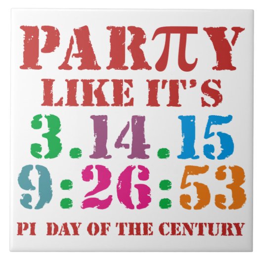 2015年の陶製タイル3.14.15 9:26:53 タイル (正面)