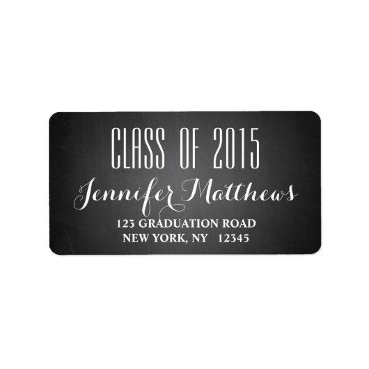 2015年のChalkboardクラス卒業住所 シール (正面)