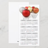 2015年カレンダークリスマス印象付きビジネス シーズンカード (正面/裏面)