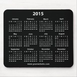2015年カレンダー 白黒 ビジネス マウスパッド