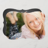 2015年ガーリー写真卒業パーティー招待状 招待状 (正面/裏面)