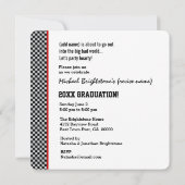 2015年クラスまたは任意年度の赤黒の小切手A10A 招待状 (裏面)