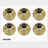 2015年クラス金ゴールド卒業シール ラウンドシール (シート)