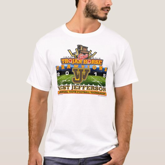 2015年トロイの木馬-西のジェファーソンRoughridersの Tシャツ (正面)