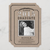 2015年フォトブラウンパーティー招待状 – 彼女のために 招待状 (正面/裏面)