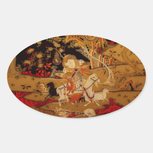 2015年ラムヒツジまたはヤギ – Oval Stickers 楕円形シール (正面)