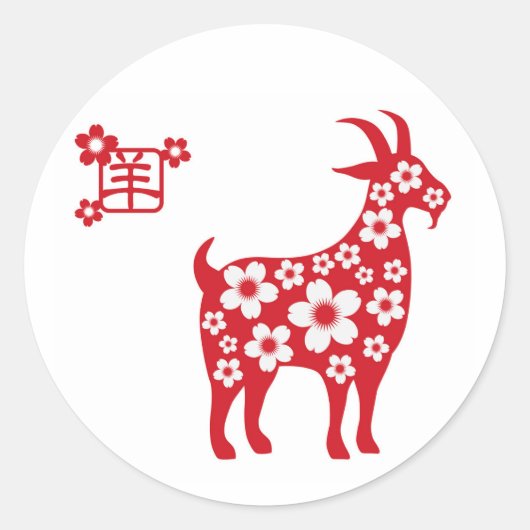 2015年中国のヤギの新年 ラウンドシール (正面)