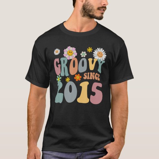2015年以来Mb Groovyレトロヒッパイフラワー7誕生 Tシャツ (正面)