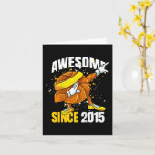 2015年以素晴らし降の子ども – 第8回バスケットボール誕生日 カード (黄色い花)