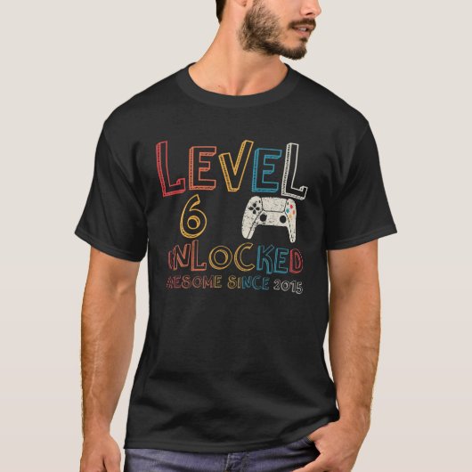 2015年以素晴らし降のLevel 6ヴィンテージ6Th Biのロック解除 Tシャツ (正面)