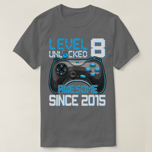 2015年以降のレベル8のロック解素晴らし除された第8誕生日 Tシャツ (デザイン正面)