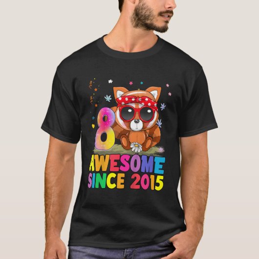 2015年以降8回目の赤素晴らしパンダ Tシャツ (正面)