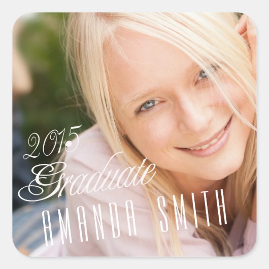 2015年写真卒業ガーリーシール スクエアシール (正面)