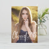 2015年写真卒業パーティーのシックなクラス 招待状 (スタンド正面)