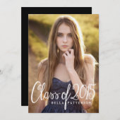 2015年写真卒業パーティーのシックなクラス 招待状 (正面/裏面)