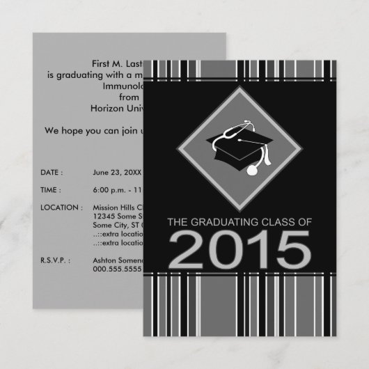 2015年医学修士号 招待状 (正面/裏面)