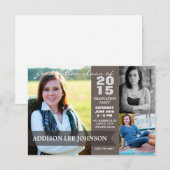 2015年卒業パーティー-高級なバナーコラージュ 招待状 (正面/裏面)