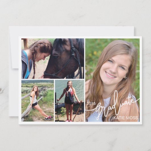 2015年卒業発表4フォトピンク 招待状 (正面)