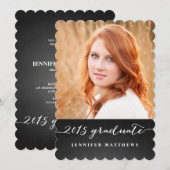 2015年度卒業パーティー招待状 黒板スクリプト 招待状 (正面/裏面)