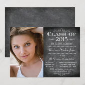 2015年度卒業生チョークボード写真 卒業パーティー 招待状 (正面/裏面)