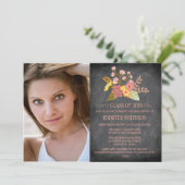 2015年度 卒業式 花の黒板写真 招待状 (スタンド正面)