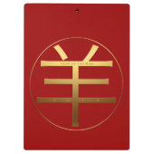 2015年生まれのRam年のシンボル中国のクリップボード クリップボード (裏面)