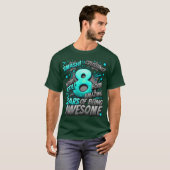 2015年生まれ8歳の誕生日おめでとう コミック風 Tシャツ (正面フル)