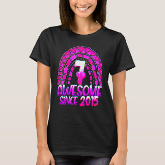 2015年生まれ 虹色の7歳の誕生日おめでとう Tシャツ