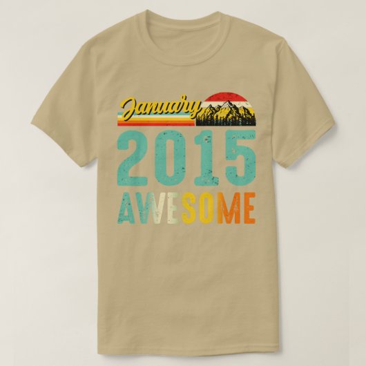 2015年1月誕生日ギフトシャツヴィンテージ1月2日 Tシャツ (デザイン正面)