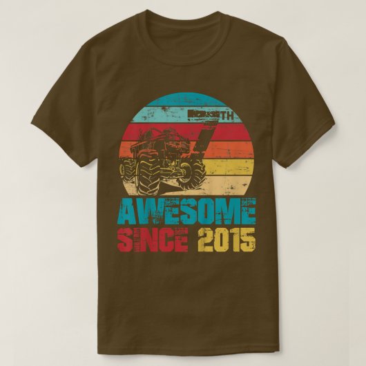 2015年7素晴らし番目の誕生日モンスタートラック以来の子供 Tシャツ (デザイン正面)