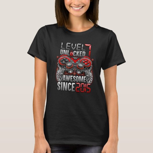 2015年7誕生日以素晴らし降のレベル7のロック解除 Tシャツ (正面)