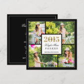 2015年 おしゃれな写真コラージュ 卒業おめでとう 招待状 (正面/裏面)