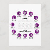 2015年〔占星術の〕十二宮図カレ中国のンダー、新中国の年度のお祝い ポストカード (正面)