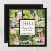 2015年Classy Photo Collage卒業招待状 招待状 (正面/裏面)