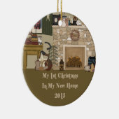 2015新しい家のクリスマスの原住民の暖炉 セラミックオーナメント (右)