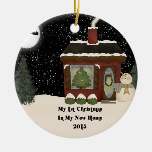 2015新しい家のクリスマス セラミックオーナメント (正面)